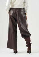 MM6 MAISON MARGIELA pantalone Wide-Leg marrone intenso per donna, ragazzi e bambini con gamba ampia M60994MM08L M6713 MAISON MARGIELA 