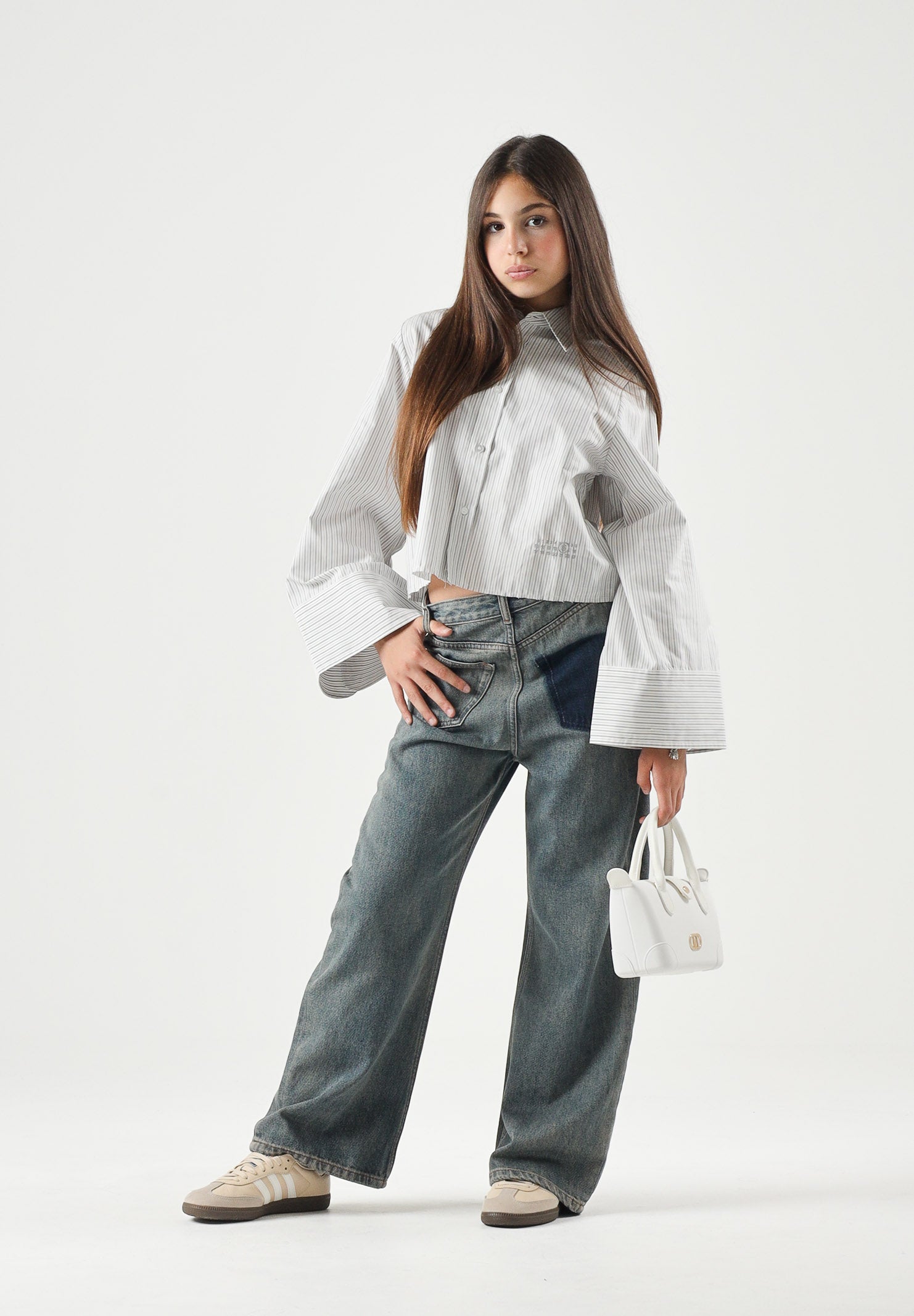 MM6 MAISON MARGIELA Jeans 5 Pockets in denim per donna, ragazzi e bambini con tasca posteriore a contrasto. M61034MM08D M601 MAISON MARGIELA 