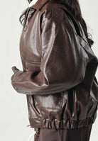 MM6 MAISON MARGIELA Giubbotto BIKER effetto pelle seal brown, marrone scuro per donna, ragazzi e bambini <BR/> M61045MM08L M6713 MAISON MARGIELA 