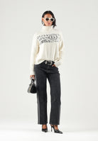 MAISON MARGIELA Dolcevita off white-bianca per donna, ragazza e bambina  in calda maglia con stampa numerica. M61048MM08V M6101 MAISON MARGIELA 