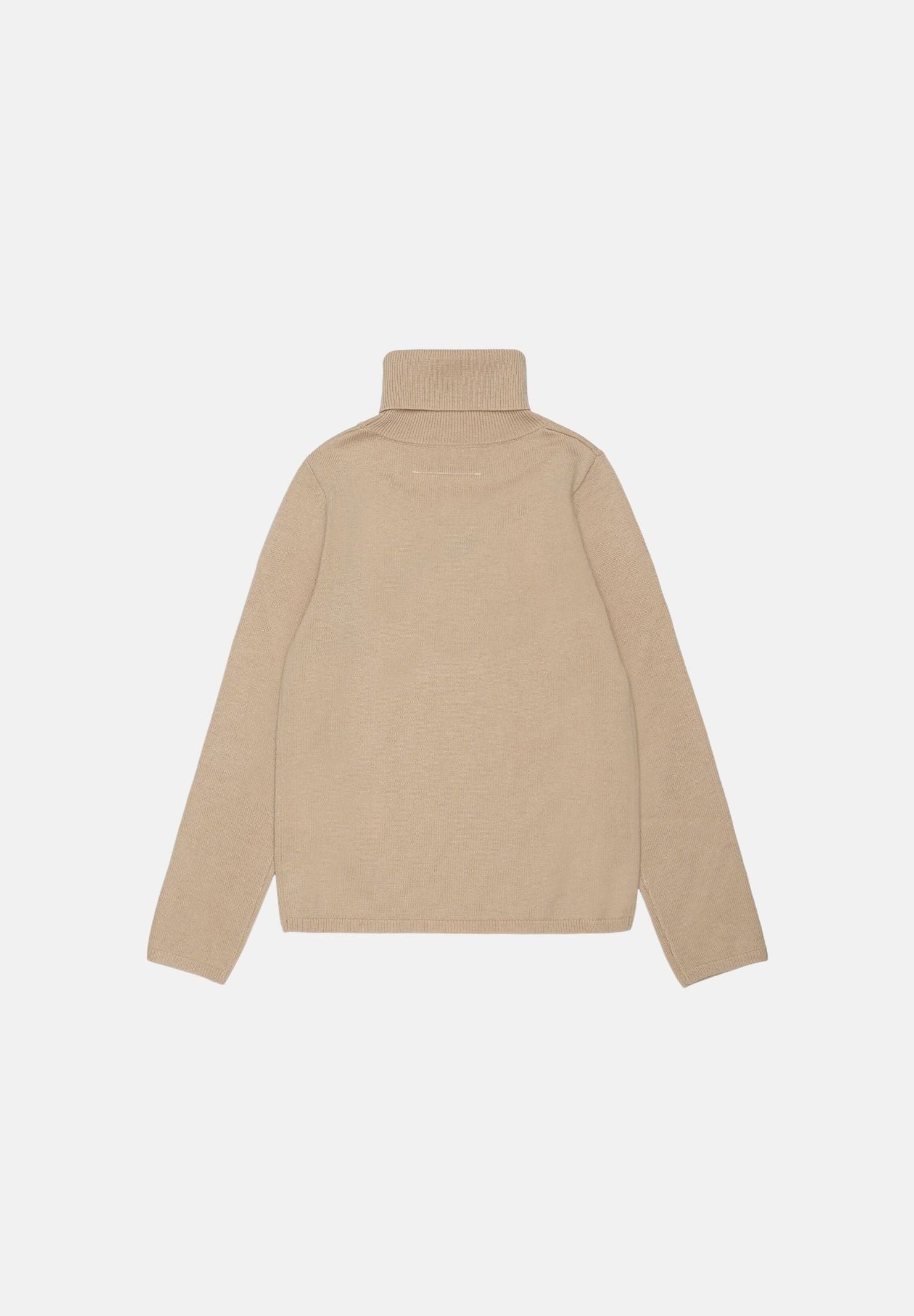 MM6 MAISON MARGIELA Dolcevita in misto lana beige per donna, ragazzi e bambinicon logo frontale M61064MM06Q M6712 MAISON MARGIELA 