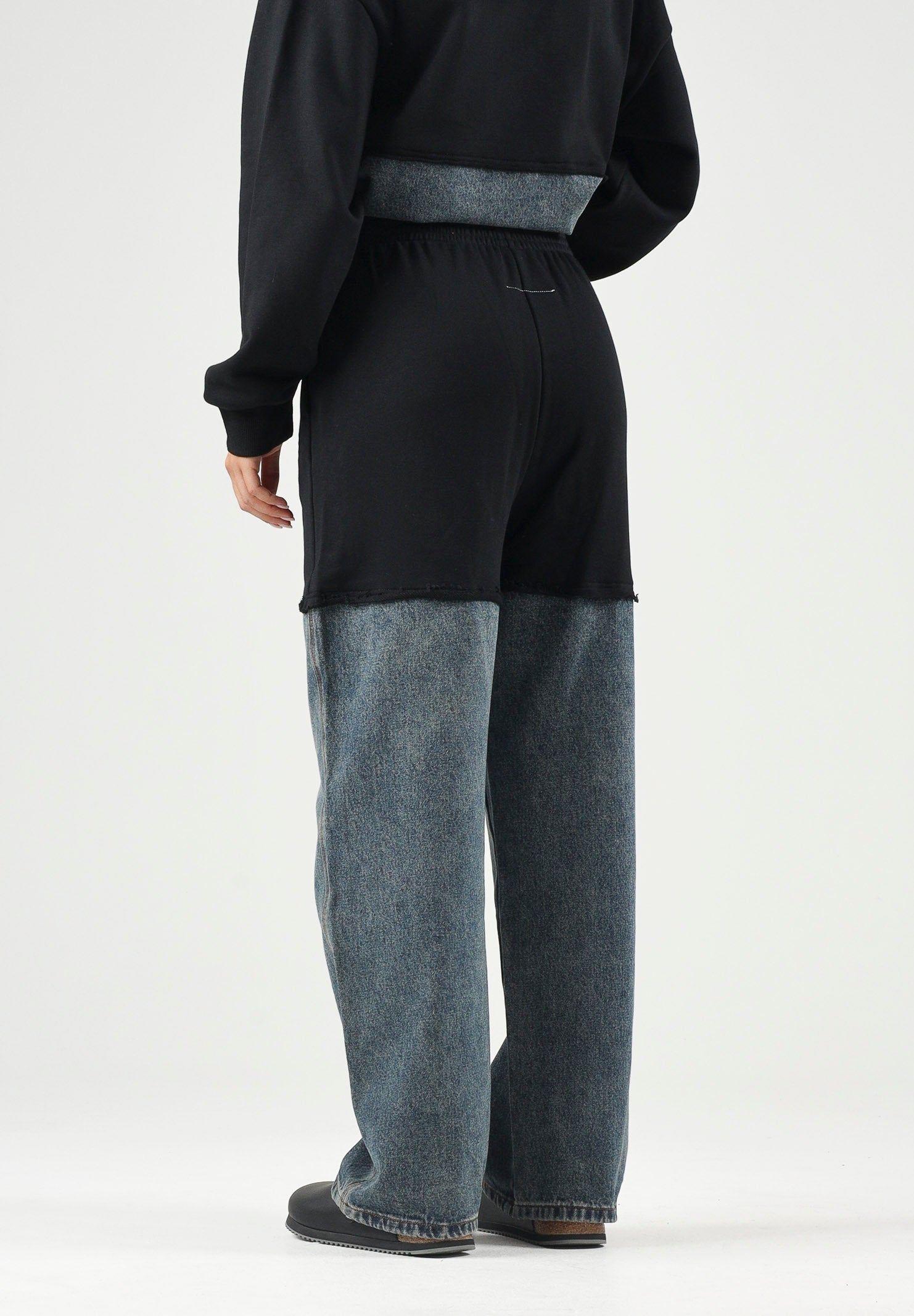 MM6 MAISON MARGIEL Jeans PANTS IBRID denim-nero per donna, ragazzi e bambini M61084MM09G M6C08 MAISON MARGIELA 