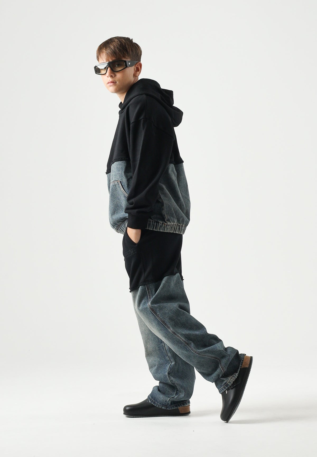 MM6 MAISON MARGIEL Jeans PANTS IBRID denim-nero per donna, ragazzi e bambini M61084MM09G M6C08 MAISON MARGIELA 