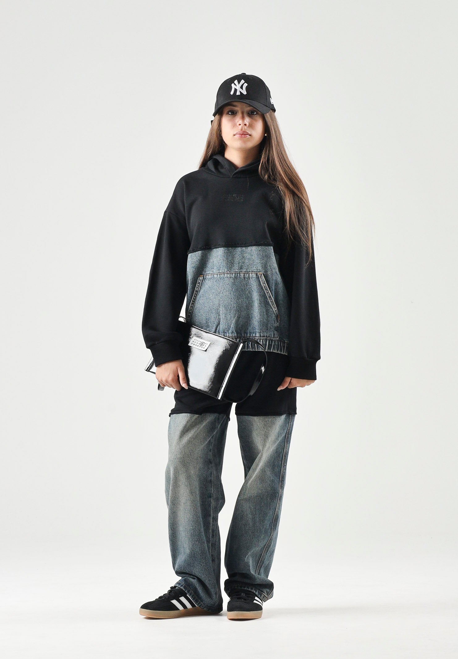 MM6 MAISON MARGIEL Jeans PANTS IBRID denim-nero per donna, ragazzi e bambini M61084MM09G M6C08 MAISON MARGIELA 
