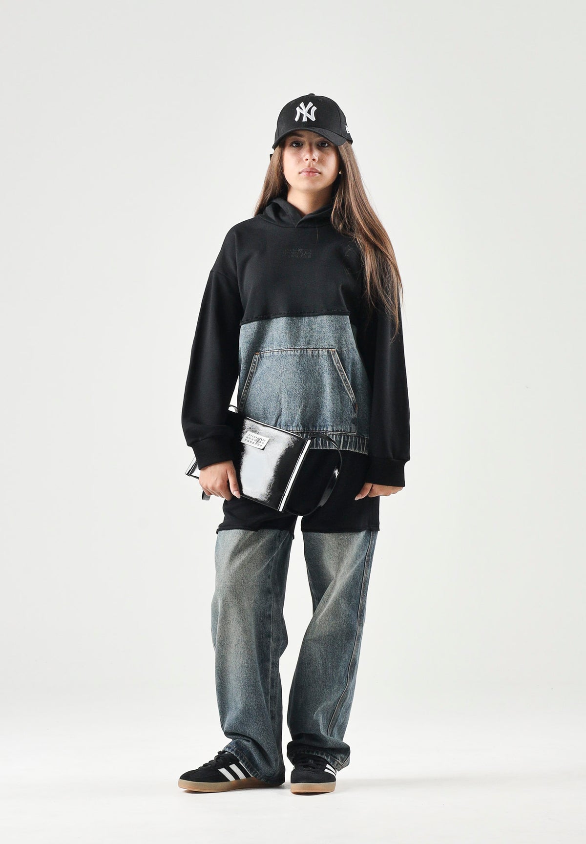 MM6 MAISON MARGIEL Jeans PANTS IBRID denim-nero per donna, ragazzi e bambini M61084MM09G M6C08 MAISON MARGIELA 