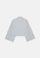 MM6 MAISON MARGIELA Camicia Cropped grey-grigio chiaro per donna, ragazzi e bambini  con motivo a righe verticali e logo ricamato M61094MM08N M6913 MAISON MARGIELA 