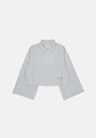 MM6 MAISON MARGIELA Camicia Cropped grey-grigio chiaro per donna, ragazzi e bambini  con motivo a righe verticali e logo ricamato M61094MM08N M6913 MAISON MARGIELA 