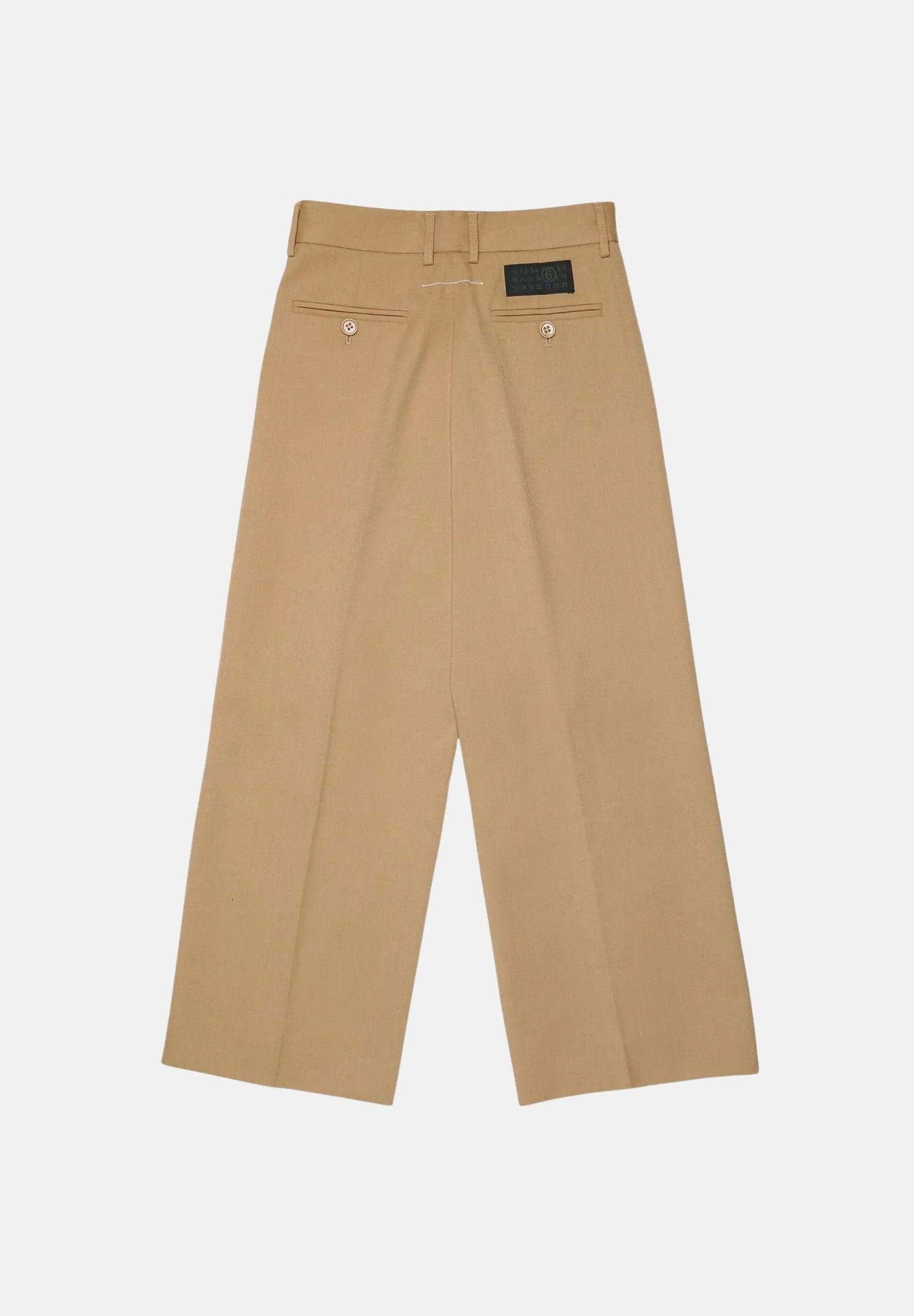 MM6 MAISON MARGIELA Pantaloni WIDE -LEG  beige per donna, ragazzi e bambini con gamba ampia, pinces frontali e logo M61111MM03D M6714 MAISON MARGIELA 