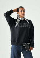 MM6 MAISON MARGIELA Felpa girocollo CREWNECK nera per donna, ragazzi e bambini con logo numerico MM6 stampato sul davanti. M61116MM02X M6900 MAISON MARGIELA 