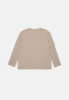MM6 MAISON MARGIELA T-shirt beige per donna, ragazzi e bambini con maniche lunghe e stampa numerica MM6 frontale. M61132MM04I M6712 MAISON MARGIELA 
