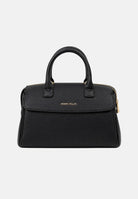 MARC ELLIS Borsa a mano ALYSA MACRO nera per donna con elegante manico rigido superiore e tracolla logata coordinata. ALYSA-MACRO BLLIGO MARC ELLIS 