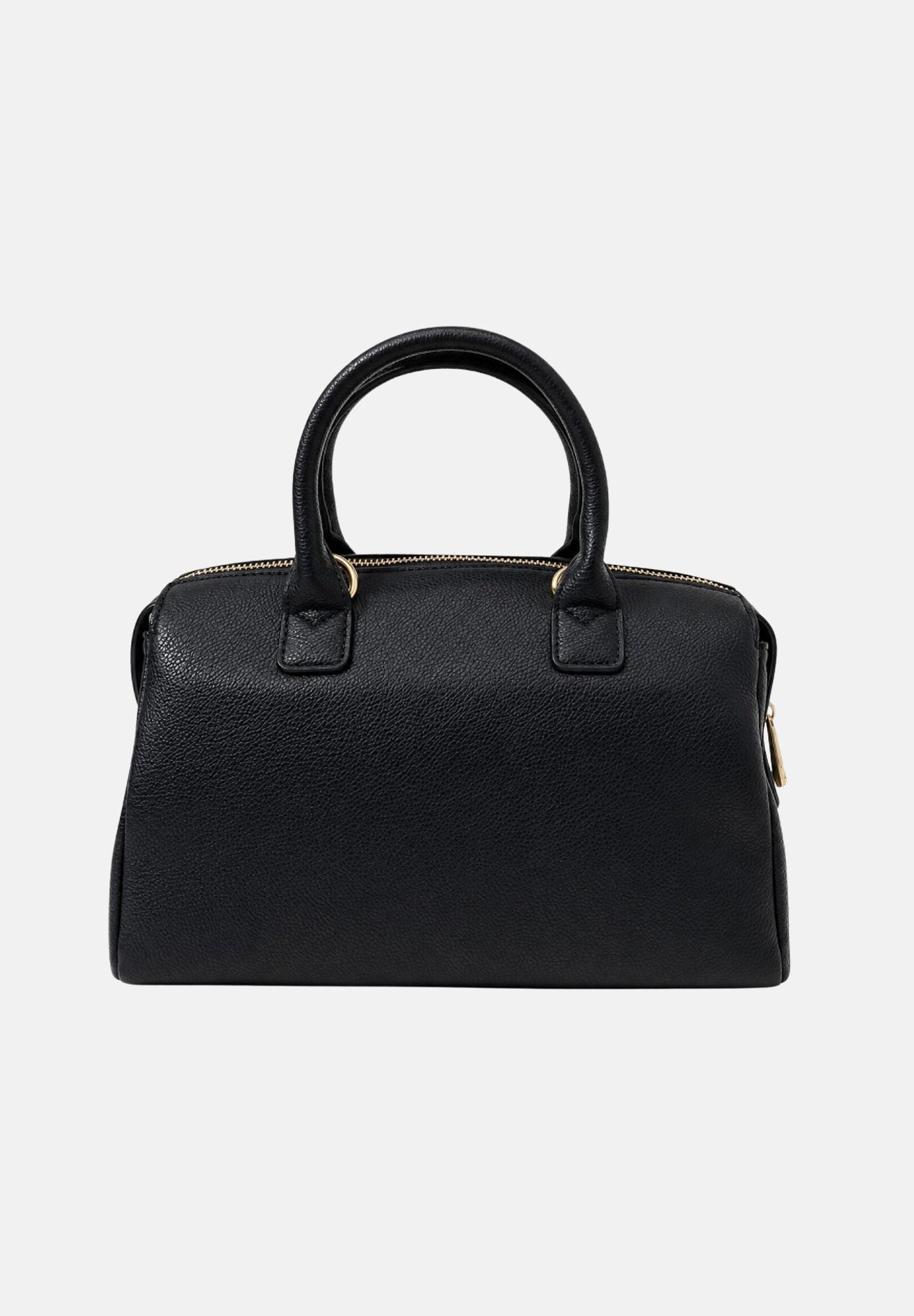 MARC ELLIS Borsa a mano ALYSA MACRO nera per donna con elegante manico rigido superiore e tracolla logata coordinata. ALYSA-MACRO BLLIGO MARC ELLIS 