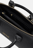MARC ELLIS Borsa a mano ALYSA MACRO nera per donna con elegante manico rigido superiore e tracolla logata coordinata. ALYSA-MACRO BLLIGO MARC ELLIS 