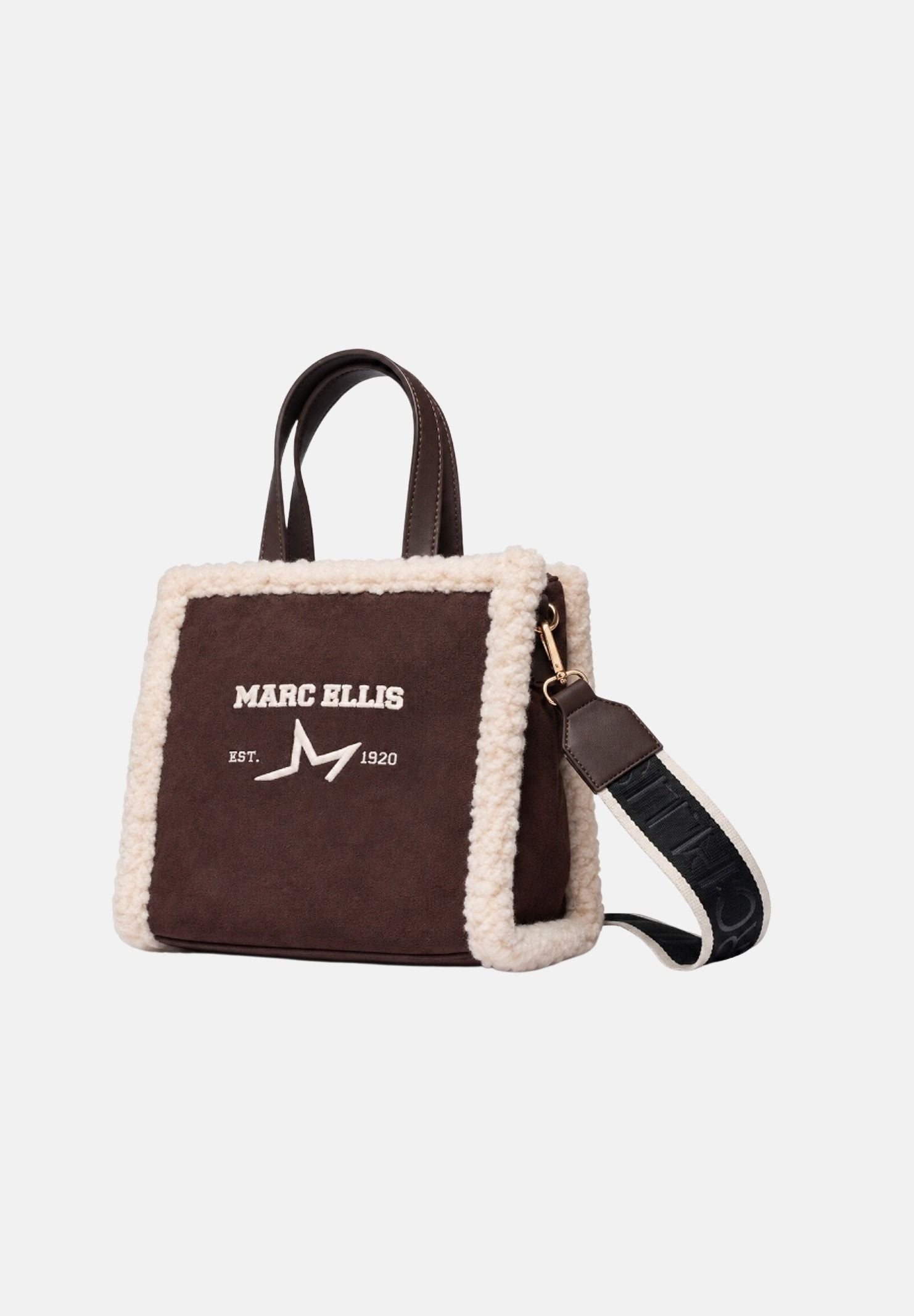 MARC ELLIS Borsa a mano BUBY-BUCKSKIN S marrone cioccolato per donna con eleganti profili in ecopelliccia BUBY-BUCKSKIN-S CH MARC ELLIS 