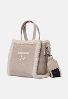 MARC ELLIS Borsa a mano BUBY BUCKSKIN S beige da donna con bordi effetto pelliccia e doppi manici. BUBY-BUCKSKIN-S DABE MARC ELLIS 