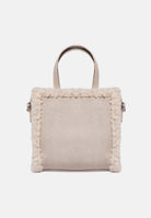 MARC ELLIS Borsa a mano BUBY BUCKSKIN S beige da donna con bordi effetto pelliccia e doppi manici. BUBY-BUCKSKIN-S DABE MARC ELLIS 