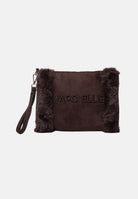 MARC ELLIS  Pochette BUBY-CARACAL marrone scuro da donna con inserti laterali effetto pelliccia e cinturino da polso. BUBY-CARACAL-C CH MARC ELLIS 