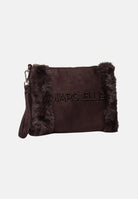 MARC ELLIS  Pochette BUBY-CARACAL marrone scuro da donna con inserti laterali effetto pelliccia e cinturino da polso. BUBY-CARACAL-C CH MARC ELLIS 