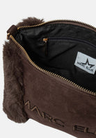 MARC ELLIS  Pochette BUBY-CARACAL marrone scuro da donna con inserti laterali effetto pelliccia e cinturino da polso. BUBY-CARACAL-C CH MARC ELLIS 