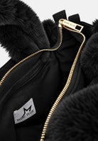 MARC ELLIS Borsa a mano BUBY CARACAL nero per donna con soffici profili in ecopelliccia e tracolla logata coordinata. BUBY-CARACAL-M BL MARC ELLIS 