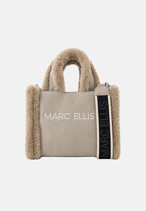 MARC ELLIS Borsa a mano BUBY CARACAL S  beige scuro per donna con soffici profili laterali in ecopelliccia BUBY-CARACAL-S DABE MARC ELLIS 