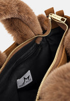 MARC ELLIS Borsa a mano  BUBY CARACAL S  marrone cuoio per donna con soffici profili laterali in ecopelliccia BUBY-CARACAL-S TA MARC ELLIS 