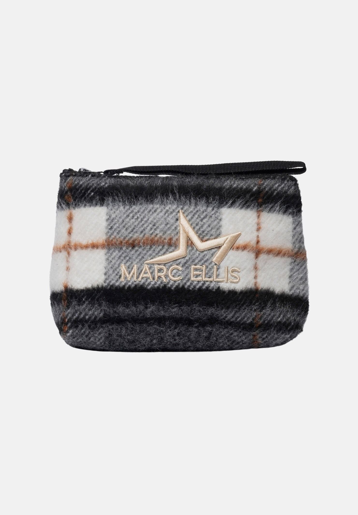 MARC ELLIS Pochette a mano BUBY PLAID  nero-grigio per donna con raffinata fantasia scozzese plaid BUBY-PLAID-C BL MARC ELLIS 
