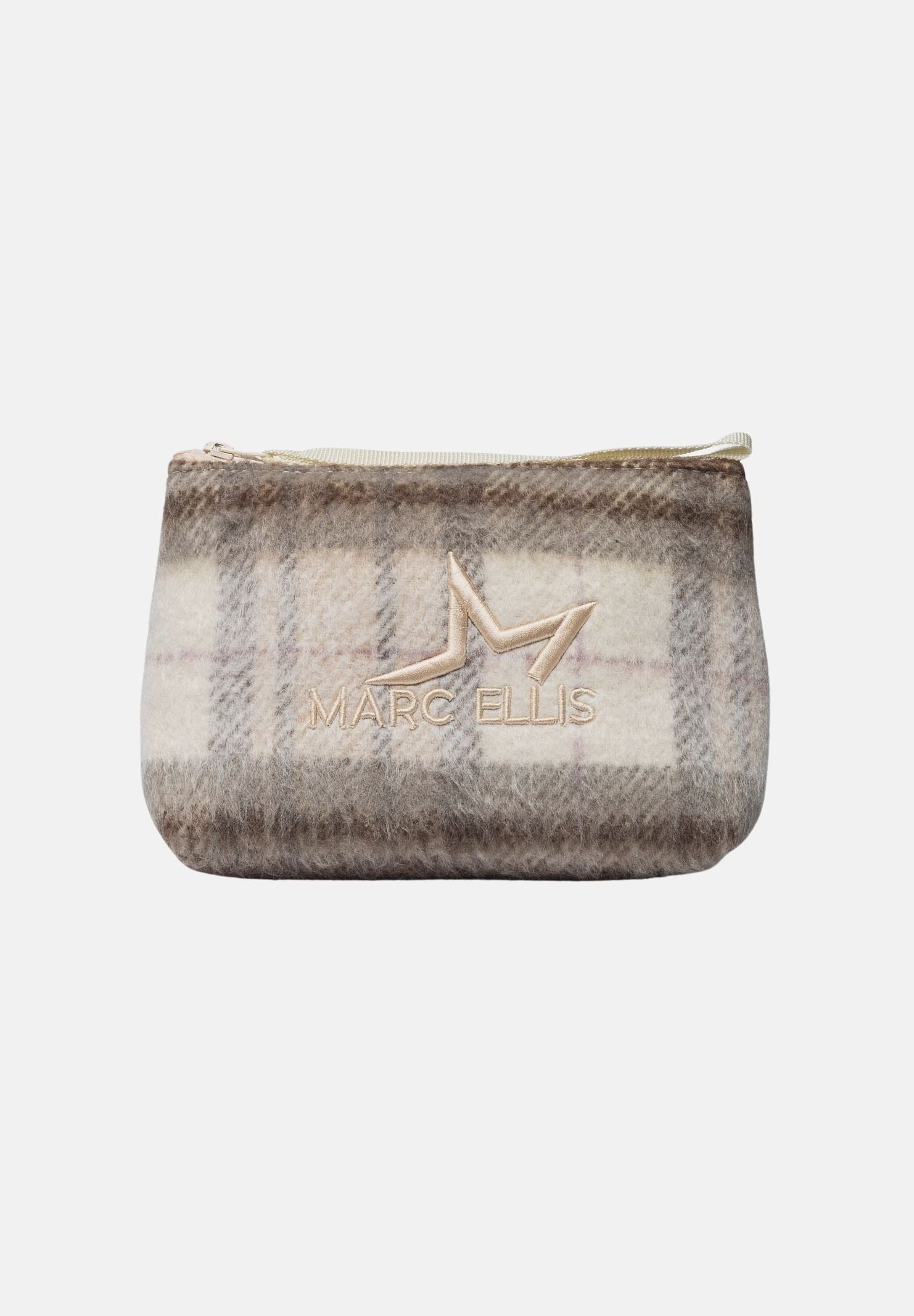 MARC ELLIS Pochette a mano BUBY PLAID  beige scuro per donna con raffinata fantasia scozzese plaid BUBY-PLAID-C DABE MARC ELLIS 