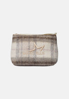 MARC ELLIS Pochette a mano BUBY PLAID  beige scuro per donna con raffinata fantasia scozzese plaid BUBY-PLAID-C DABE MARC ELLIS 