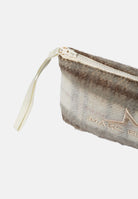 MARC ELLIS Pochette a mano BUBY PLAID  beige scuro per donna con raffinata fantasia scozzese plaid BUBY-PLAID-C DABE MARC ELLIS 