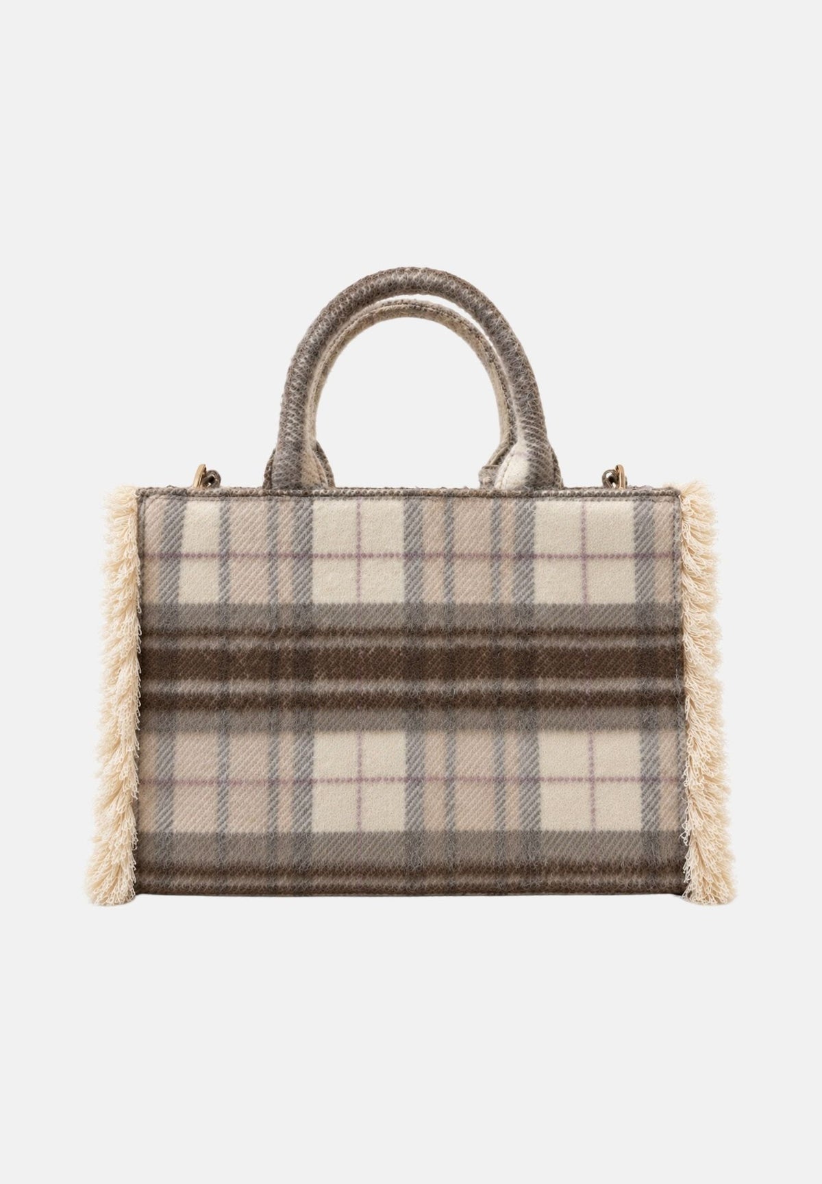 MARC ELLIS Borsa a mano BUBY PLAID  beige scuro per donna con raffinata fantasia scozzese plaid BUBY-PLAID-L DABE MARC ELLIS 