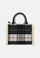 MARC ELLIS Borsa a mano BUBY PLAID M nero per donna con raffinata fantasia scozzese plaid e manici rigidi superiori coordinati. BUBY-PLAID-M BL MARC ELLIS 