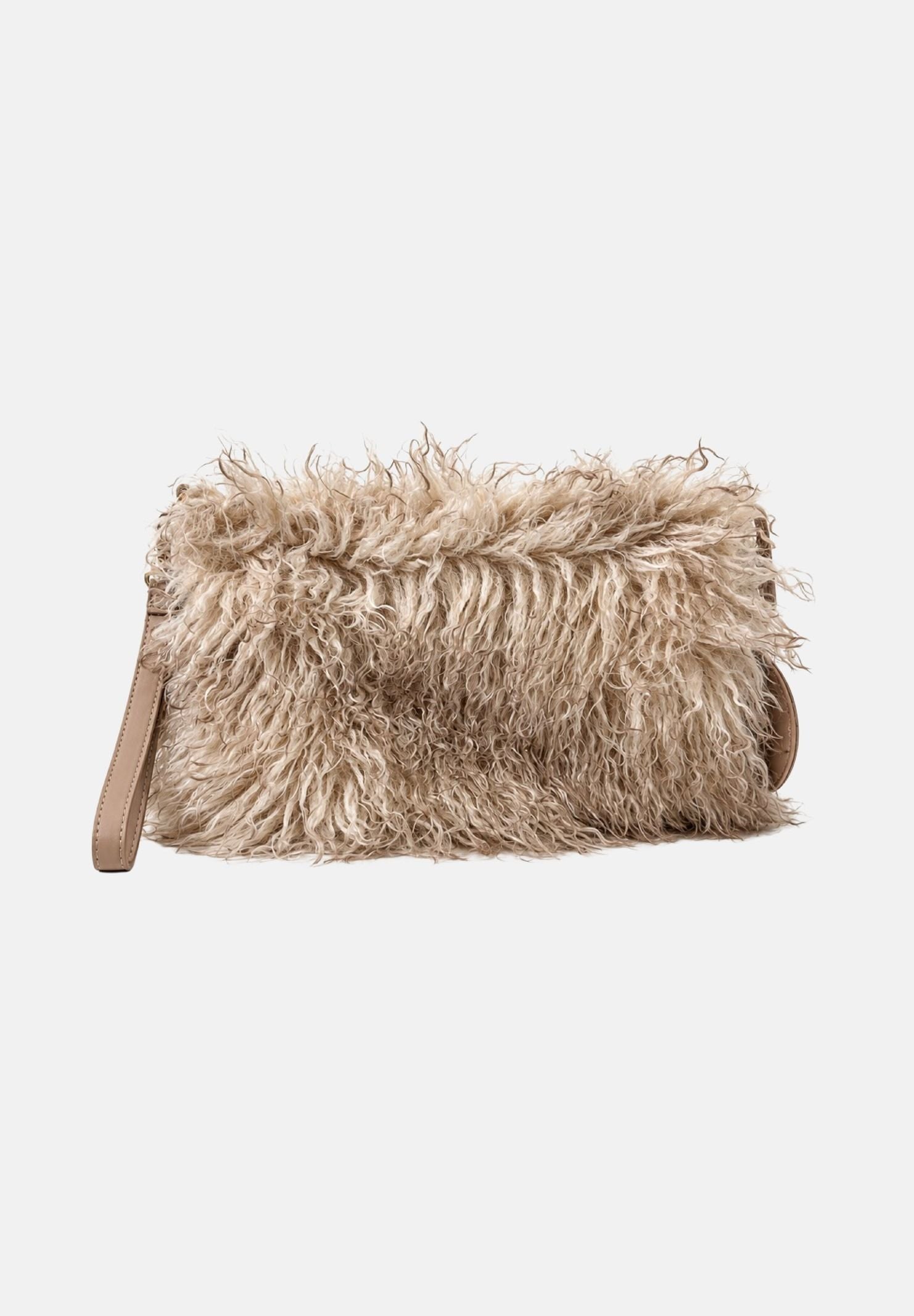 MARC ELLIS Borsa a tracolla  BUBY YAK beige chiaro per donna con soffice rivestimento in ecopelliccia effetto pelo di yak BUBY-YAK-C DABE MARC ELLIS 