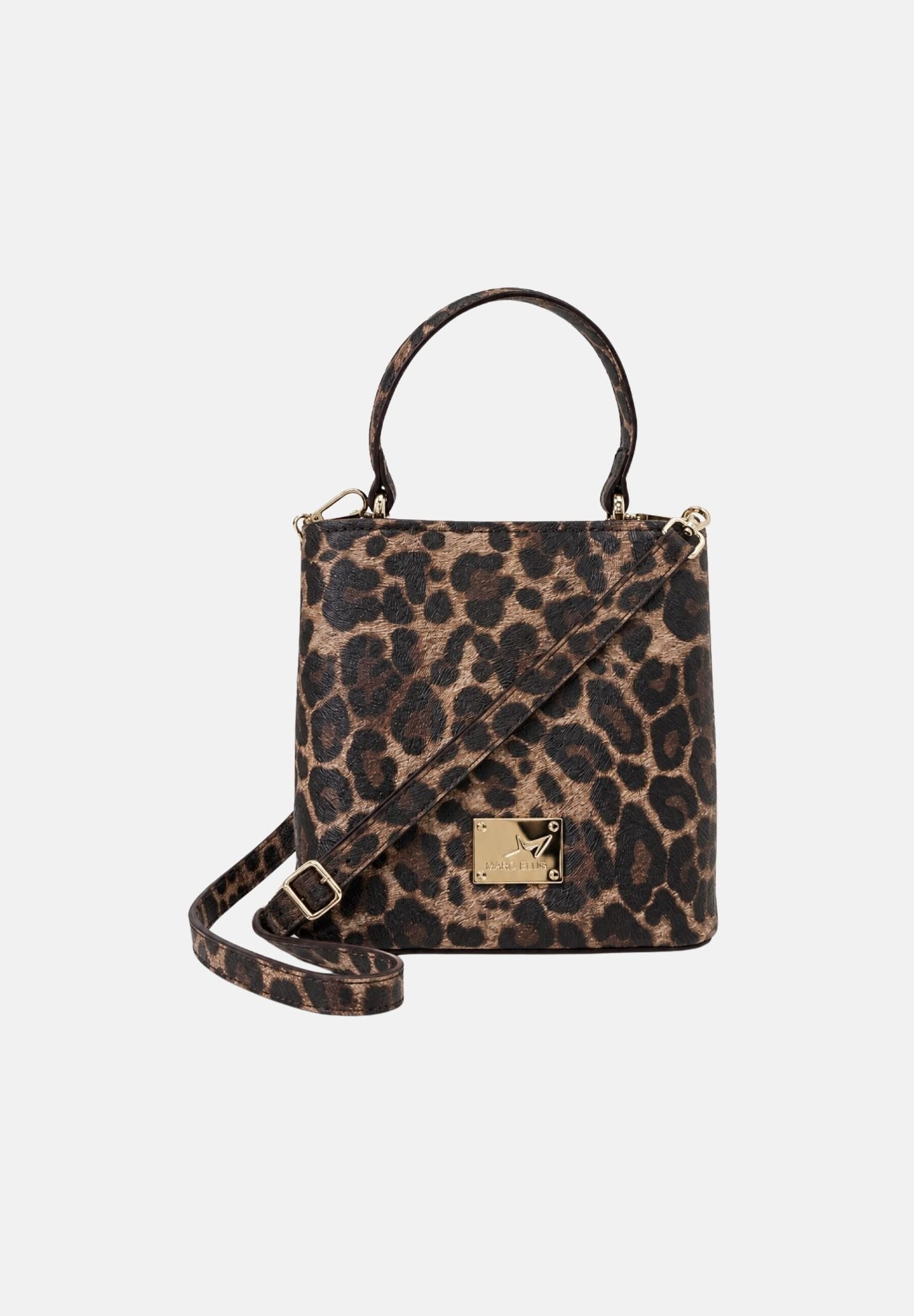 MARC ELLIS Borsa a mano CHERYL-LEOLE  marrone leopardato per donna con grintosa fantasia animalier CHERYL-LEO LE MARC ELLIS 