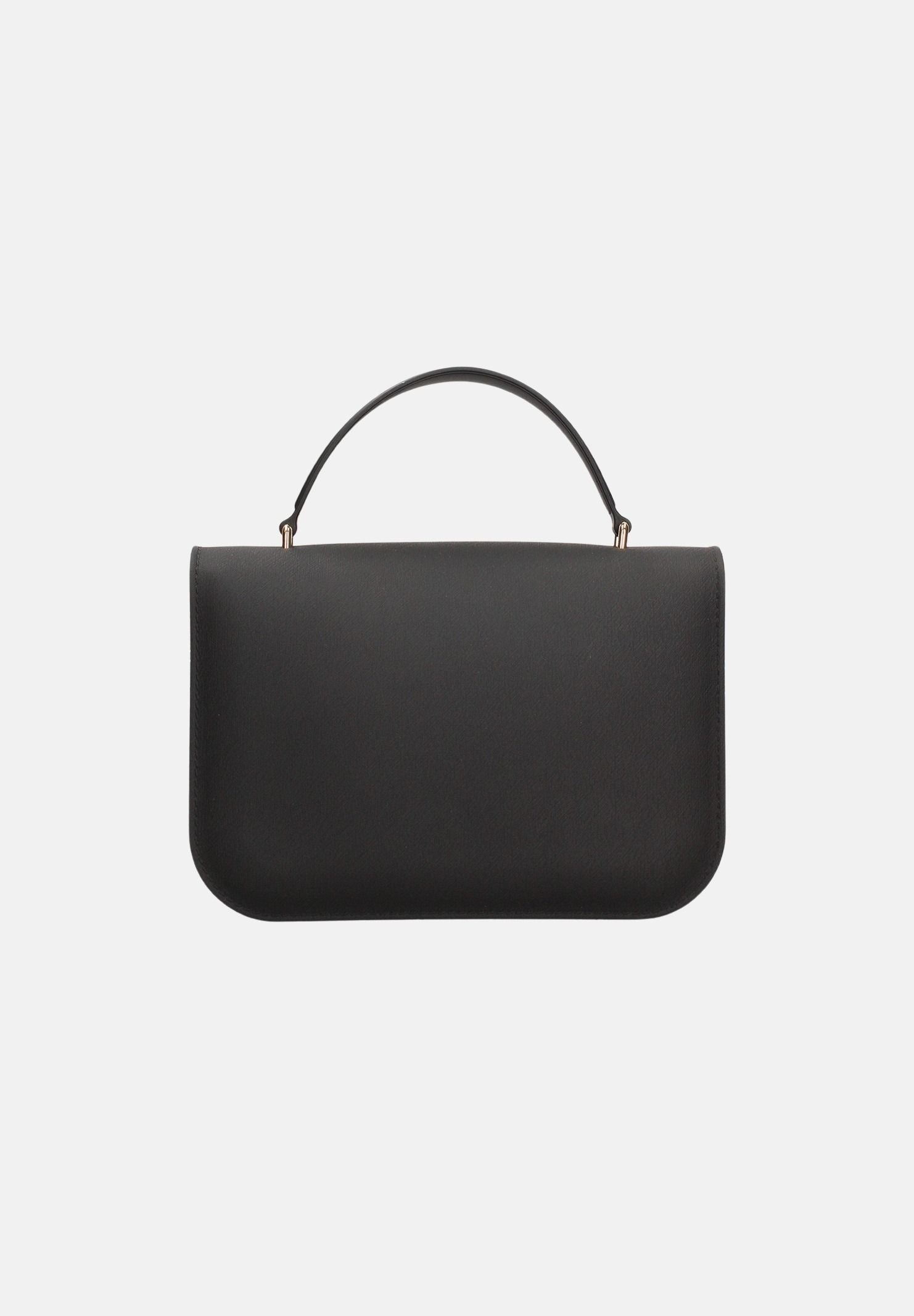 MARC ELLIS Borsa a mano FLAT EAR M nera per donna con patta frontale, logo metallico e dettagli oro chiaro. FLAT-EAR-M BLLIGO MARC ELLIS 