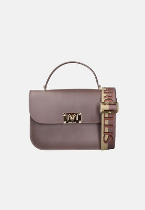 MARC ELLIS Borsa a mano FLAT EAR M cioccolato per donna con patta frontale, logo metallico e dettagli oro chiaro. FLAT-EAR-M CHLIGO MARC ELLIS 