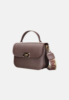 MARC ELLIS Borsa a mano FLAT EAR M cioccolato per donna con patta frontale, logo metallico e dettagli oro chiaro. FLAT-EAR-M CHLIGO MARC ELLIS 