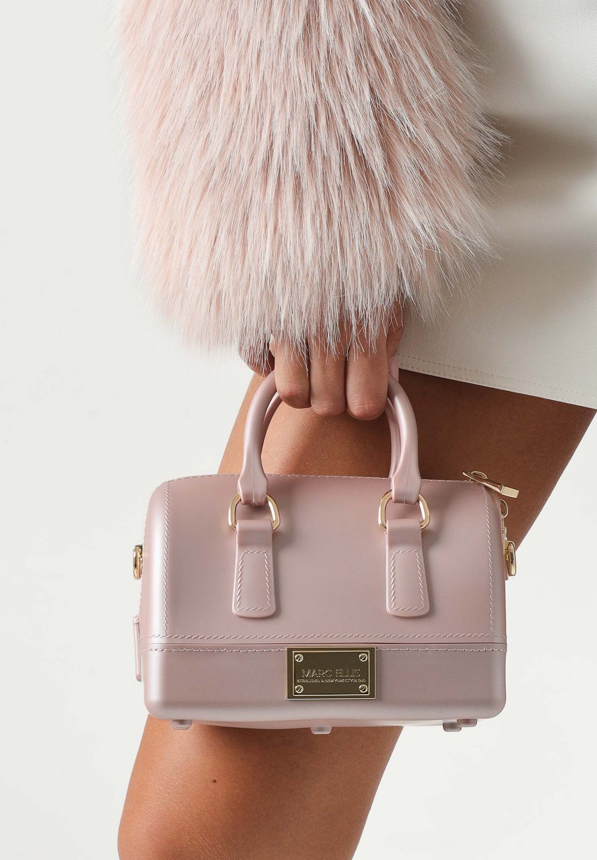 MARC ELLIS Borsa a mano FLAT-ESTREL S  rosa cipria per donna con finitura liscia gommata FLAT-ESTREL-S27 MIROLIGO MARC ELLIS 