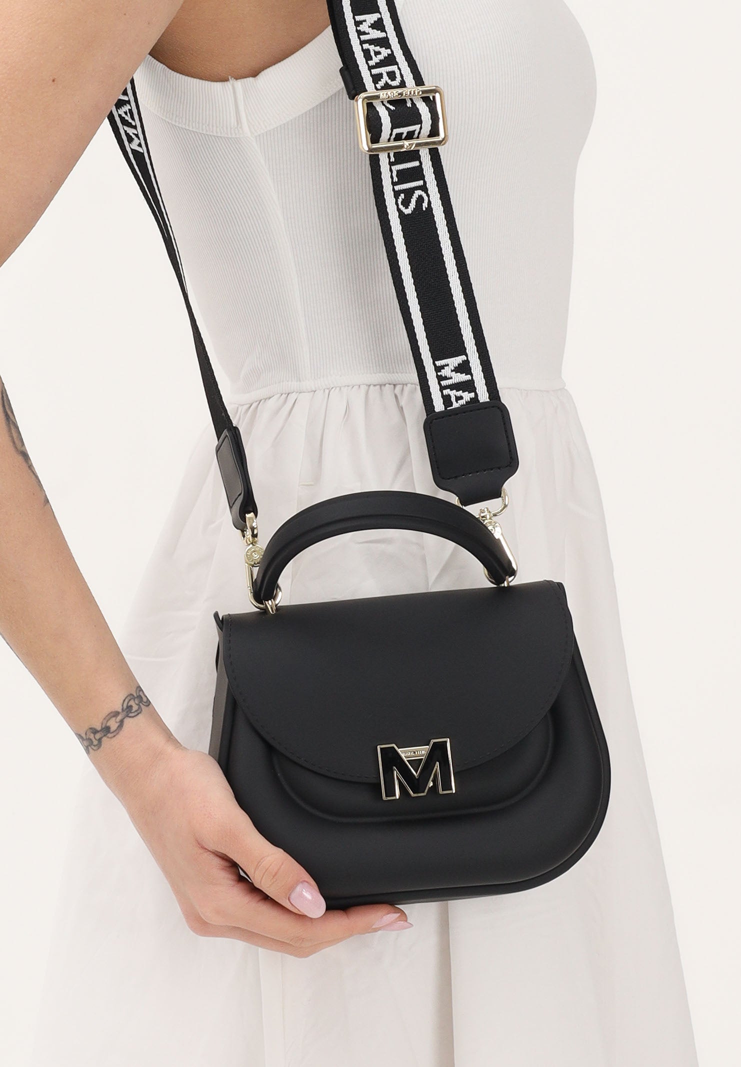 MARC ELLIS Borsa a mano Flat Jelly 26 nera da donna FLAT-JELLY26 BLLIGO MARC ELLIS 