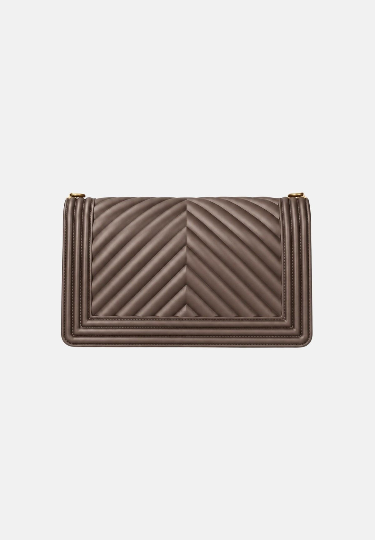 MARC ELLIS Borsa a tracolla FLAT M marrone cioccolato da donna con lavorazione chevron e dettagli metallici dorati. FLAT-M-27 CHMAGO MARC ELLIS 