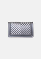 MARC ELLIS Borsa a tracolla FLAT M  grigio canna di fucile da donna con lavorazione chevron FLAT-M-27 GUMEMA MARC ELLIS 