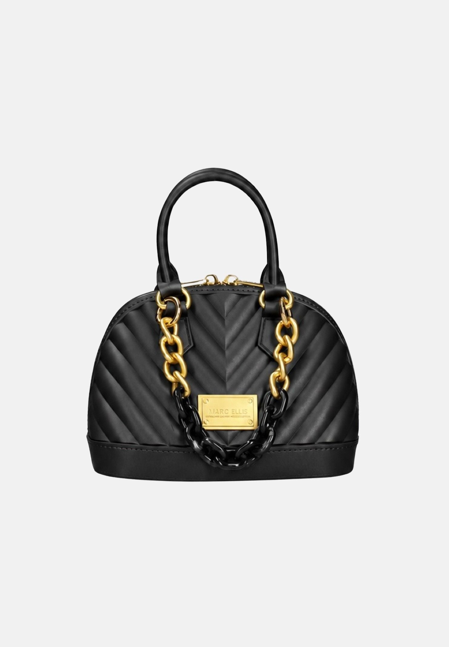 MARC ELLIS Borsa a mano FLAT-MAYA nera per donna con elegante lavorazione trapuntata a chevron FLAT-MAYA-M27 BLMAGO MARC ELLIS 