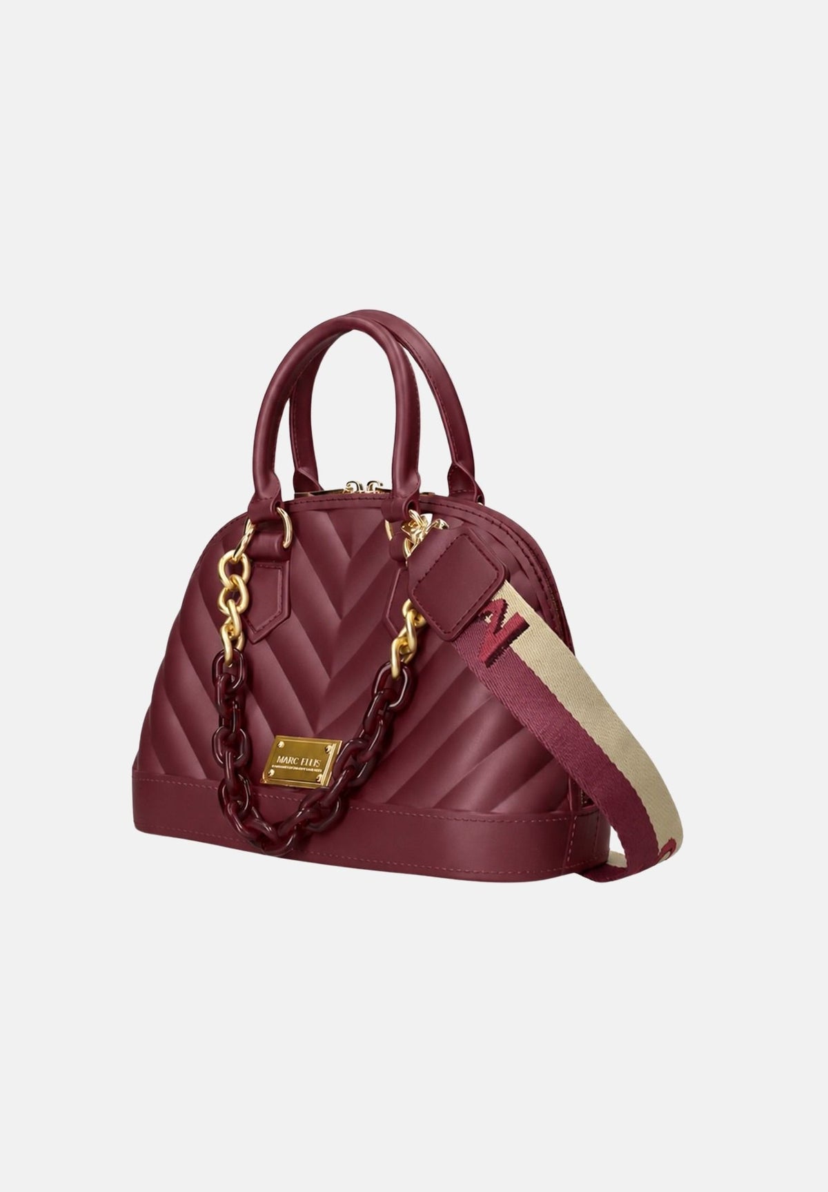 MARC ELLIS Borsa a mano FLAT MAYA M  bordeaux per donna con elegante lavorazione trapuntata a chevron FLAT-MAYA-M27 BUMAGO MARC ELLIS 