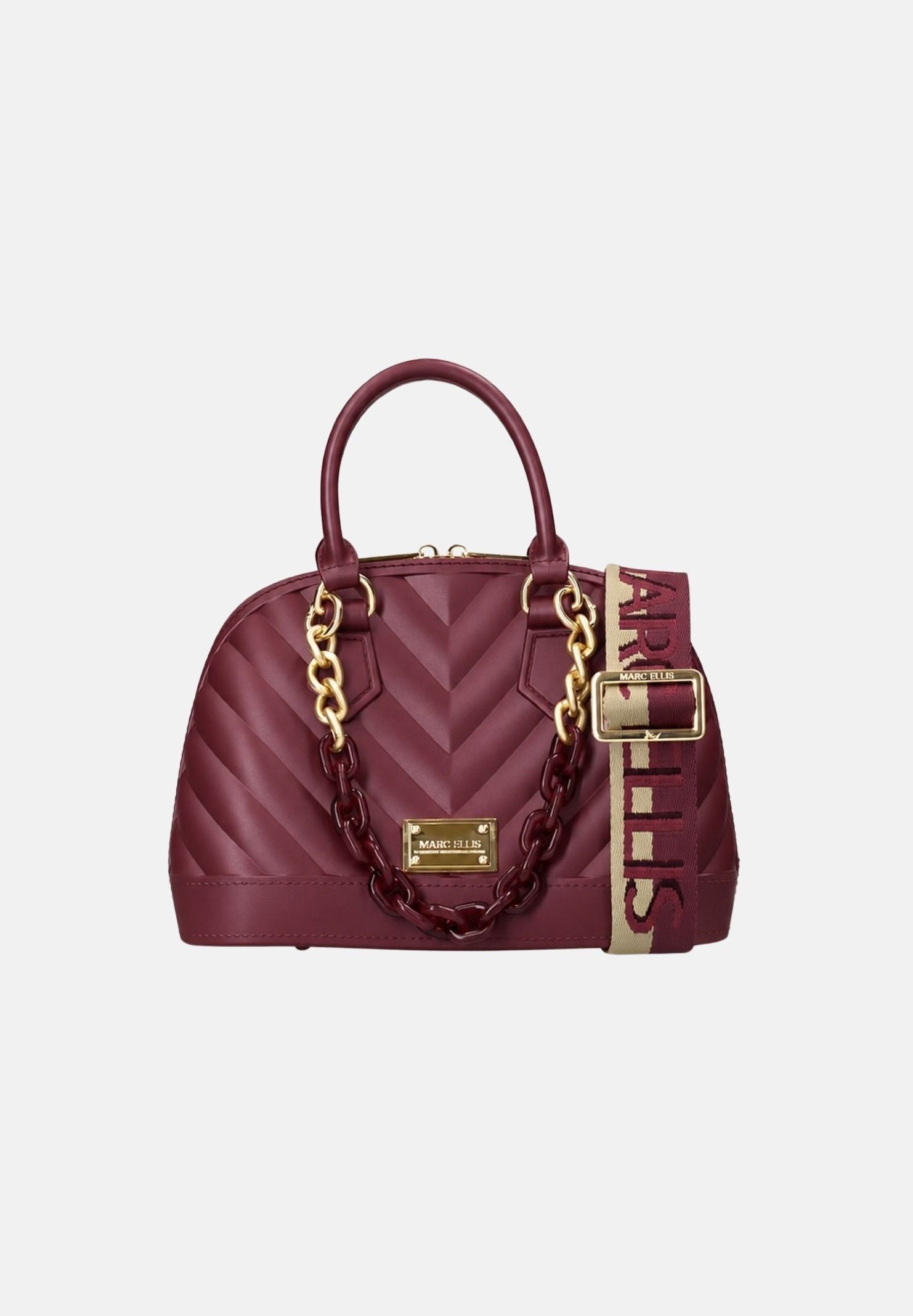MARC ELLIS Borsa a mano FLAT MAYA M  bordeaux per donna con elegante lavorazione trapuntata a chevron FLAT-MAYA-M27 BUMAGO MARC ELLIS 