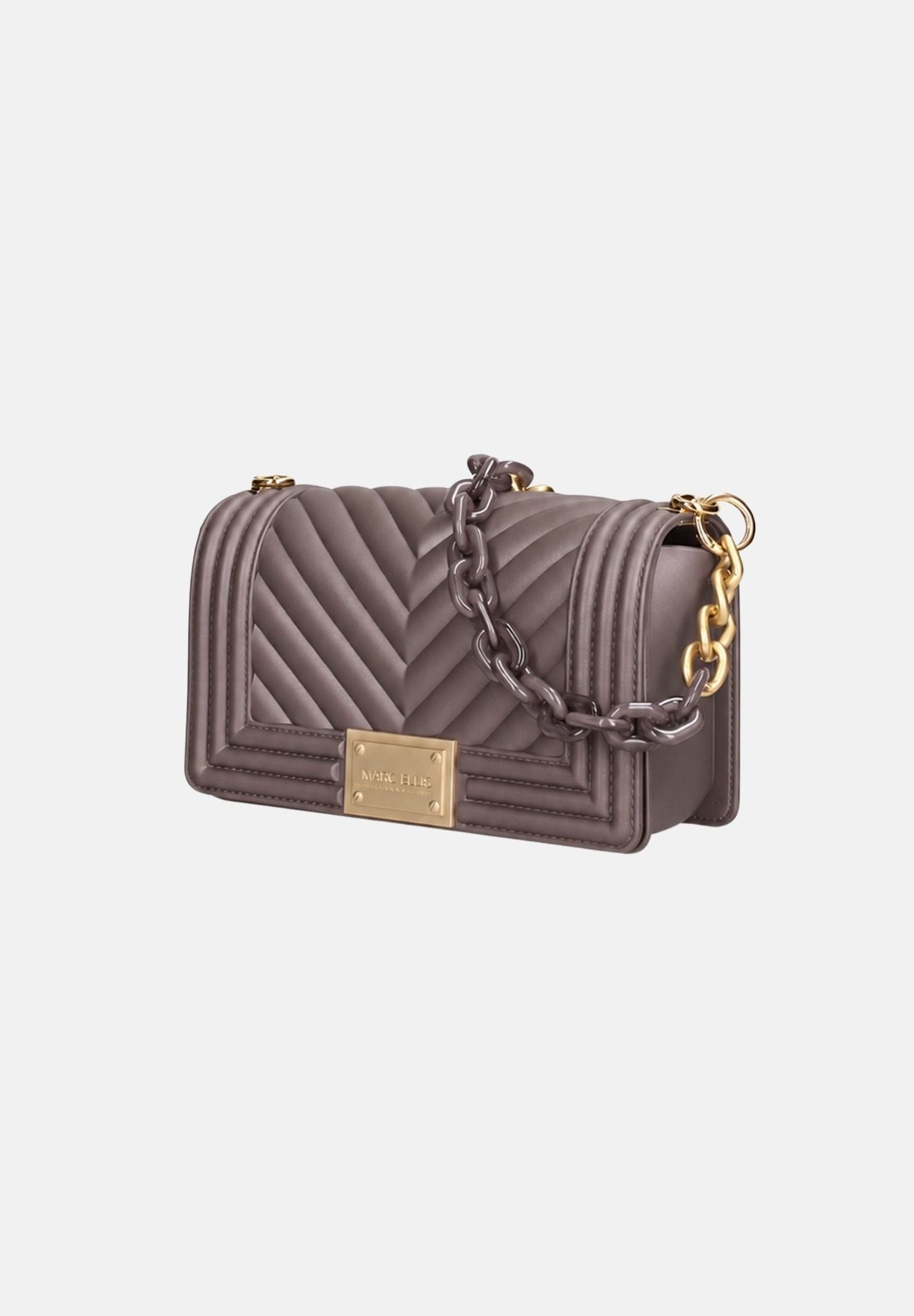 MARC ELLIS Borsa FLAT S  marrone chiaro per donna con elegante motivo trapuntato a chevron FLAT-S27 CHMAGO MARC ELLIS 