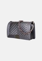 MARC ELLIS Borsa FLAT S grigio canna da fucile da donna con elegante motivo trapuntato a chevron FLAT-S27 GUMEMA MARC ELLIS 