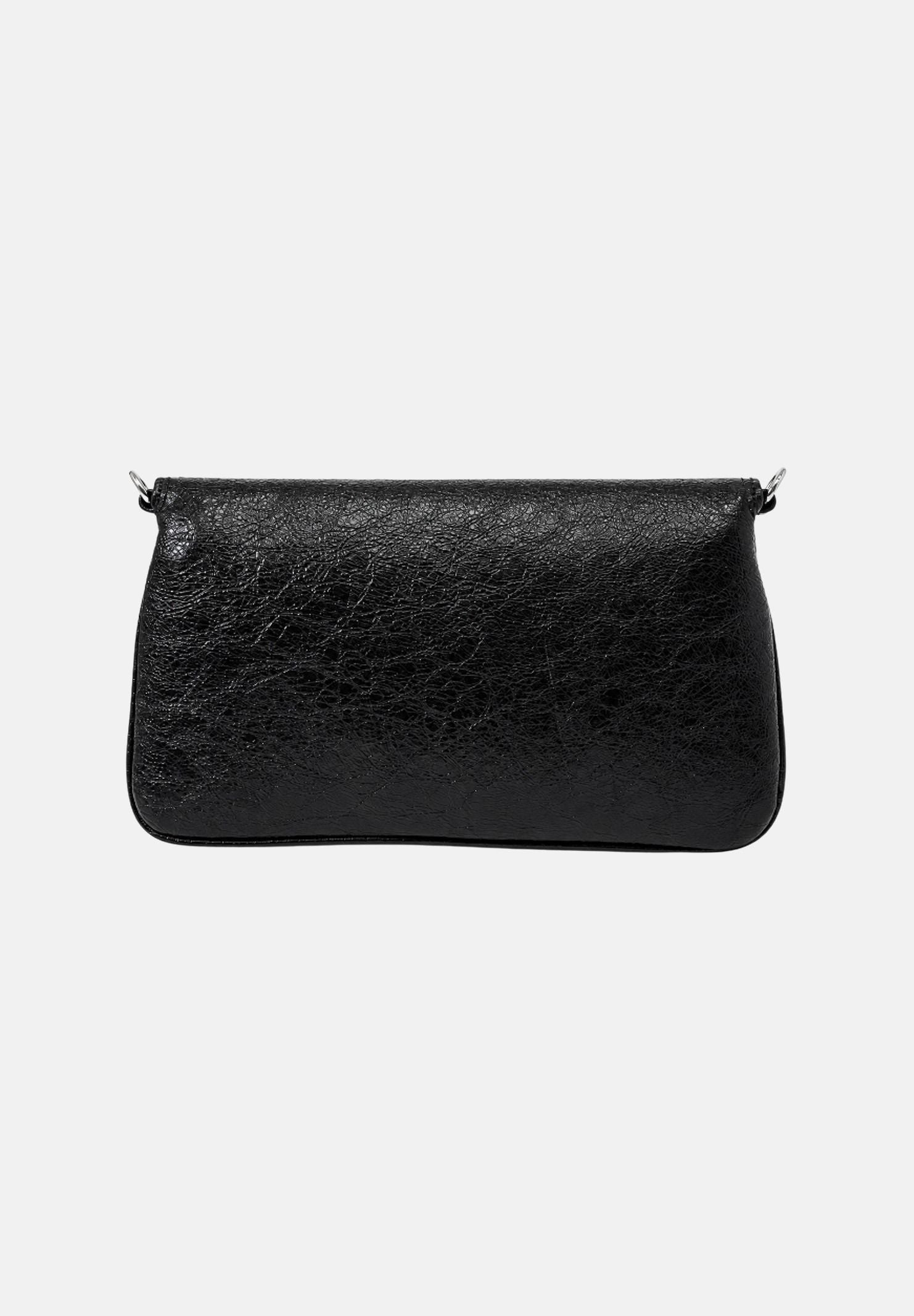 MARC ELLIS Borsa a tracolla JAYNE  nero per donna con elegante finitura effetto stropicciato, patta frontale JAYNE BLSI MARC ELLIS 