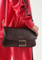 MARC ELLIS Borsa a tracolla JAYNE  marrone cioccolato per donna con elegante finitura effetto stropicciato, patta frontale JAYNE CH MARC ELLIS 