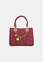 MARC ELLIS Borsa a mano KRISSY WAVE S 27 prugna da donna con lavorazione matelassé e charm dorati. KRISSY-WAVE-S27 PLMAGO MARC ELLIS 