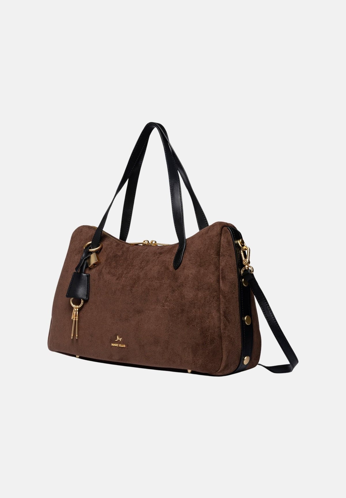 MARC ELLIS Borsa a spalla ROBYNNE-KEYCH marrone cioccolato per donna con morbida texture scamosciata ROBYNNE-KEY CH MARC ELLIS 